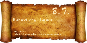 Bukovszky Tünde névjegykártya